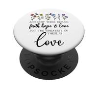1 Corinthians 13:13 Bible Verse Christian Faith Hope Love PopSockets PopGrip Adhésif