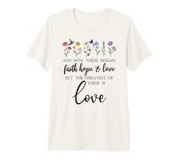 1 Corinthians 13:13 Bible Verse Christian Faith Hope Love T-Shirt Haut de Gamme