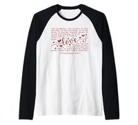 1 Corinthians 13 Love is Patient Verse Bible Écriture Cœur Manche Raglan