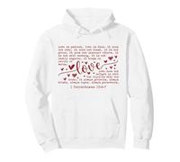 1 Corinthians 13 Love is Patient Verse Bible Écriture Cœur Sweat à Capuche