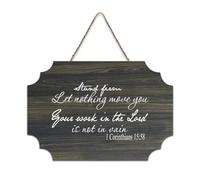 1 Corinthians 15:58 Stand Firm Let Nothing Move You Your Work in The Lord Is Not in Vain Plaque murale en bois rustique Décoration murale 15,2 x 25,4 cm