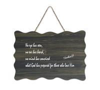 1 Corinthians 2:9 No Eye Has Seen No Ear Has Heard No Mind Has Conceived What God Has Prepared for Farmhouse Panneau en bois à suspendre pour porte de bureau, décoration d'intérieur, 15,2 x 25,4 cm