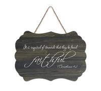 1 Corinthians 4:2 It Is Required of Stewards That They Be Found Faithful Plaque murale à suspendre en bois rustique Décoration murale Cadeau 15,2 x 25,4 cm