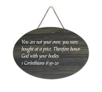 1 Corinthians 6:19 20 You Are Not Your Own You Were Bought at A Price Plaque murale en bois rustique Décoration murale Cadeau 15,2 x 25,4 cm