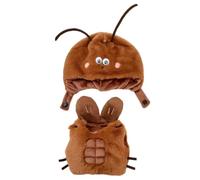 1 costume de cafard amusant pour animal de compagnie, coiffe réglable et haut sans manches, tenue de cafard en peluche confortable pour chiens de petite et moyenne taille