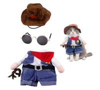 1 costume de cowboy pour animaux de compagnie, 1 paire de lunettes noires, costume amusant pour chien, costume debout pour animaux de compagnie, uniforme de cowboy pour animaux de compagnie avec