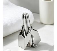 1 coupe-nez manuel en acier inoxydable pour épilation nasale | Extrémité ronde sûre, structure imperméable et lavable, brosse de nettoyage incluse, outil de toilettage de poche