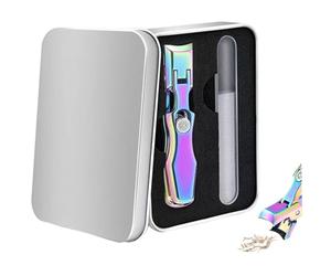 1 coupe-ongles avec attrape-ongles, coupe- en acier inoxydable anti-éclaboussures pour durs et épais, grand - professionnel pour hommes et femmes, coloré.