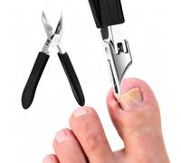 1 coupe-ongles épais noir pour ongles épais, coupe-ongles en acier inoxydable robuste avec lame coudée à 25°, poignée souple, coupe-ongles de précision pour usage domestique