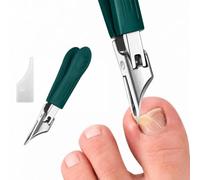 1 coupe-ongles robuste pour ongles épais, coupe-ongles en acier inoxydable avec lame coudée à 25° et poignée souple, coupe-ongles de précision pour personnes âgées et adultes (vert)