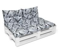 1 coussin de banc de jardin, avec dossier, pour siège et palette Europe, 80 x 120 cm, avec 2 coussins de 40 x 60 cm