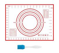 1 coussin de pétrissage en silicone, avec 1 morceau de brosse à huile de silicone, patin à pâtisserie antidérapant et antiadhésif, avec guide de mesure patin à rouler la pâte, Réutilisable (30*40cm)