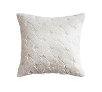 1 coussin décoratif d'automne et d'hiver en tissu pour canapé, chambre à coucher, baie vitrée (sans oreiller) (blanc, 45 x 45 cm)