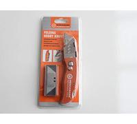 1 Couteau cutter pliant Werckmann avec 5 lames de rechange et un clip ceinture (ORANGE)