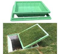 1 couvercle de trou d'homme invisible et cadre - Housse de fosse septique en résine durable pour jardin et pelouse (70 x 70 cm)