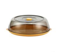 1 couvercle isolant empilable avec tapis, couvercle transparent en PET pour conserver la chaleur des restes de légumes, rangement de cuisine (jaune)