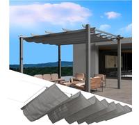 1㎡ Couverture d'auvent imperméable rétractable for pergolas et patios Voile d'ombrage Conception de Corde de Glissement de Jardin extérieur Toile ombrage
