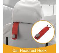 1 Crochet De Siège De Voiture Universel Pour La Plupart Des Voitures, Suv, Camions Crochet D'Organisateur Siège Arrière Voiture En Cuir Synthétique Robuste Métal Rouge 7,2"X1,57"