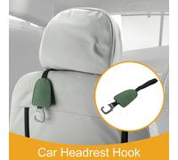 1 Crochet de siège de voiture universel pour plupart voitures, SUV, camions crochter d'organisateur de siège arrière de voiture en cuir synthétique robuste en métal Vert 27x6.6cm