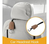 1 Crochet de siège de voiture universel pour plupart voitures, SUV, camions crochter d'organisateur de siège arrière de voiture en cuir synthétique robuste marron foncé 27x6.6cm