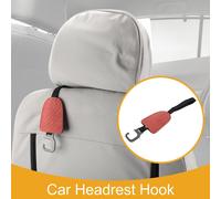 1 Crochet de siège de voiture universel pour plupart voitures, SUV, camions crochter d'organisateur siège arrière voiture cuir synthétique robuste en métal rouge 27x6.6cm