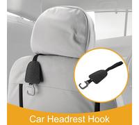 1 Crochet de siège de voiture universel pour plupart voitures, SUV, camions crochter d'organisateur siège arrière voiture cuir synthétique robuste en métal noir 10,63"x2,6"