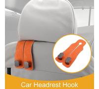 1 Crochet De Siège Voiture Universel Pour La Plupart Des Voitures, Suv, Camions crochetts Organisateur Siège Arrière Voiture En Cuir Synthétique Robuste En Métal Orange 19X8,3 Cm