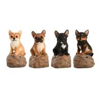 1 Cucciolo Di Benvenuto In Resina Assortito H11cm Decorazione Giardino Multicolore