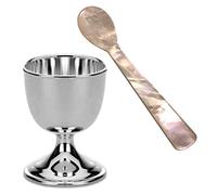 1 cuillère à caviar L 11 en nacre avec 1 coquetier en argent plaqué argent