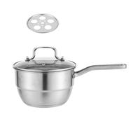 1. Cuiseur vapeur double couche en acier inoxydable avec poignée résistante à la chaleur et couvercle en verre pour la cuisine multi-usages, batterie de cuisine double chaudière en acier inoxydable