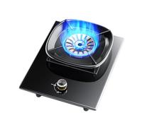 1 Cuisinière À Gaz, Brûleur Tout En Cuivre En Verre Trempé Noir De 5,2 KW, Cuisinière Convertible GN/GPL, Avec Protection Contre L'extinction Et Réglage Multi-vitesses(NG)
