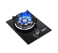 1 Cuisinière À Gaz, Cuisinière De Conversion Gaz Naturel/gaz Liquéfié 5,2 KW,brûleur En Cuivre Moulé En Verre Trempé, Cuisinière À Gaz De Bureau/intégrée Avec Protection Contre Extinction Et Minuterie