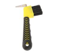 1 cure-pied pour sabots de cheval avec brosse - Manche en caoutchouc doux au toucher pour chaussures de maison (jaune)