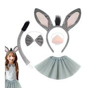 1 Cute Animal Dress Up Kit, Furry Costume Set, Halloween Size Costume with Tail Ears, Soft Plush Fabric Accessory, Cosplay Party Style, Kids Costumes Game Use Animal Cosplay Set, Dress Up Party Kit