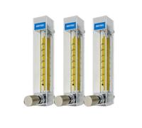 1 débitmètre à liquide 25-250 L/h, tube en verre de 12 mm, rotamètre avec vanne de régulation, montage vertical, section variable(6-60L-H)
