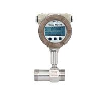 1 débitmètre en acier inoxydable à affichage numérique 4-20 mA RS485, filetage à bride en ligne for carburant.(DN32-Thread,Pulse)