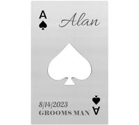 1 décapsuleur personnalisé au format carte de crédit, cadeau pour garçon d'honneur, enterrement de vie de jeune fille, décapsuleur en acier inoxydable, pique A argenté