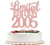 1 décoration de gâteau à paillettes édition limitée 2004 - 21 ans - Décoration de gâteau à paillettes - Pour homme et femme - Décoration de gâteau d'anniversaire - Or rose