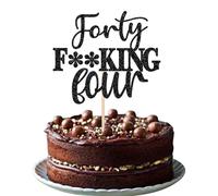 1 décoration de gâteau d'anniversaire « Happy 44th » - Paillettes - Décoration de gâteau - Bonjour 44 à 44 ans - Décoration de gâteau d'anniversaire pour joyeux 44e anniversaire