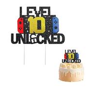 1 décoration de gâteau de console de jeu, décoration de gâteau pour le dixième anniversaire d'un garçon