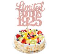 1 décoration de gâteau édition limitée 1925 - Paillettes - 100e anniversaire - Décoration de gâteau - Prost sur 100 ans - Fabuleuse décoration de gâteau pour hommes et femmes - Or rose