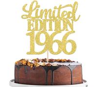 1 décoration de gâteau édition limitée 1965 - Paillettes 60e - Décoration de gâteau - Prost sur 60 ans 60 et fabuleuse - Pour hommes et femmes - Décoration de gâteau d'anniversaire - Doré