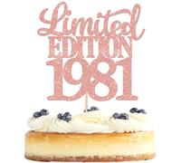 1 décoration de gâteau édition limitée 1980 à paillettes 45e anniversaire fête d'anniversaire décoration de gâteau 45 ans 45 et fabuleuse décoration de gâteau pour hommes et femmes or rose