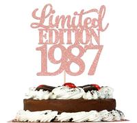 1 décoration de gâteau édition limitée 1987 - Paillettes 39e - Décoration de gâteau à paillettes - Prost sur 39 ans - 39 ans - Fabuleuse décoration de gâteau pour hommes et femmes - Or rose