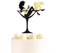 1 décoration de gâteau pour fille assise 18ème anniversaire,Paillettes à talons hauts,Décoration pour fille,Pour fille,Lady Spa,Bachelorette,Thème d'anniversaire,Décoration de gâteau,Fournitures d'or