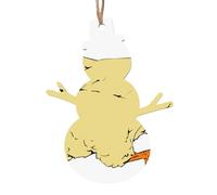 1 décoration de Noël en forme de bonhomme de neige imprimé de la ferme avec poulet, pendentif de Noël en bois à suspendre pour sapin de Noël, décoration d'intérieur et d'extérieur