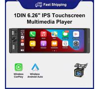 1 DIN 6.36 pouces autoradio Support filaire et sans fil Carplay Android AUTO écran tactile universel MP5 lecteur vidéo multimédia 1DIN 623 wired Carplay
