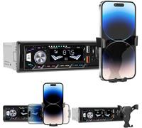 1 Din Autoradio Bluetooth 5.0 Avec Support Pour Téléphone, Lecteur Mp3 Single Din Avec Mains Libres U Disk/Fm/Tf Card/Aux/Usb, Autoradio Avec 7 Rétro-Éclairages[Z288]