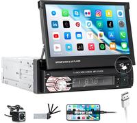1 Din Autoradio Bluetooth Avec Lien Miroir Pour Ios/Android, 7 Pouces Motorisé Et Extensible Écran Tactile Avec Bluetooth Fm Usb+Caméra De Recul[Z711]