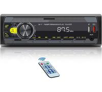 1 Din Car Radio Avec Bluetooth Mains Libres Support Assistant Vocal Et Téléphone Mobile App Control, Lecteur Fm Mp3, 2 X Usb, Carte Tf, Audio Aux Avec Télécommande